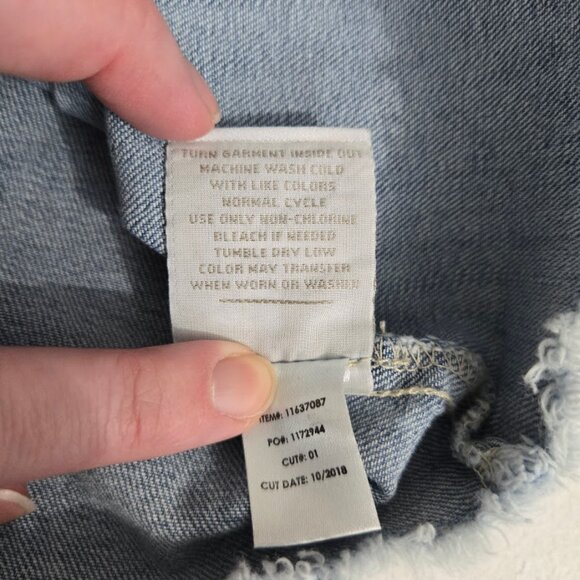 Torrid Crop Denim Jacket Light Wash Sz 3X Stretch 3/4 Sleeve Button Up Collared - Picture 11 of 12